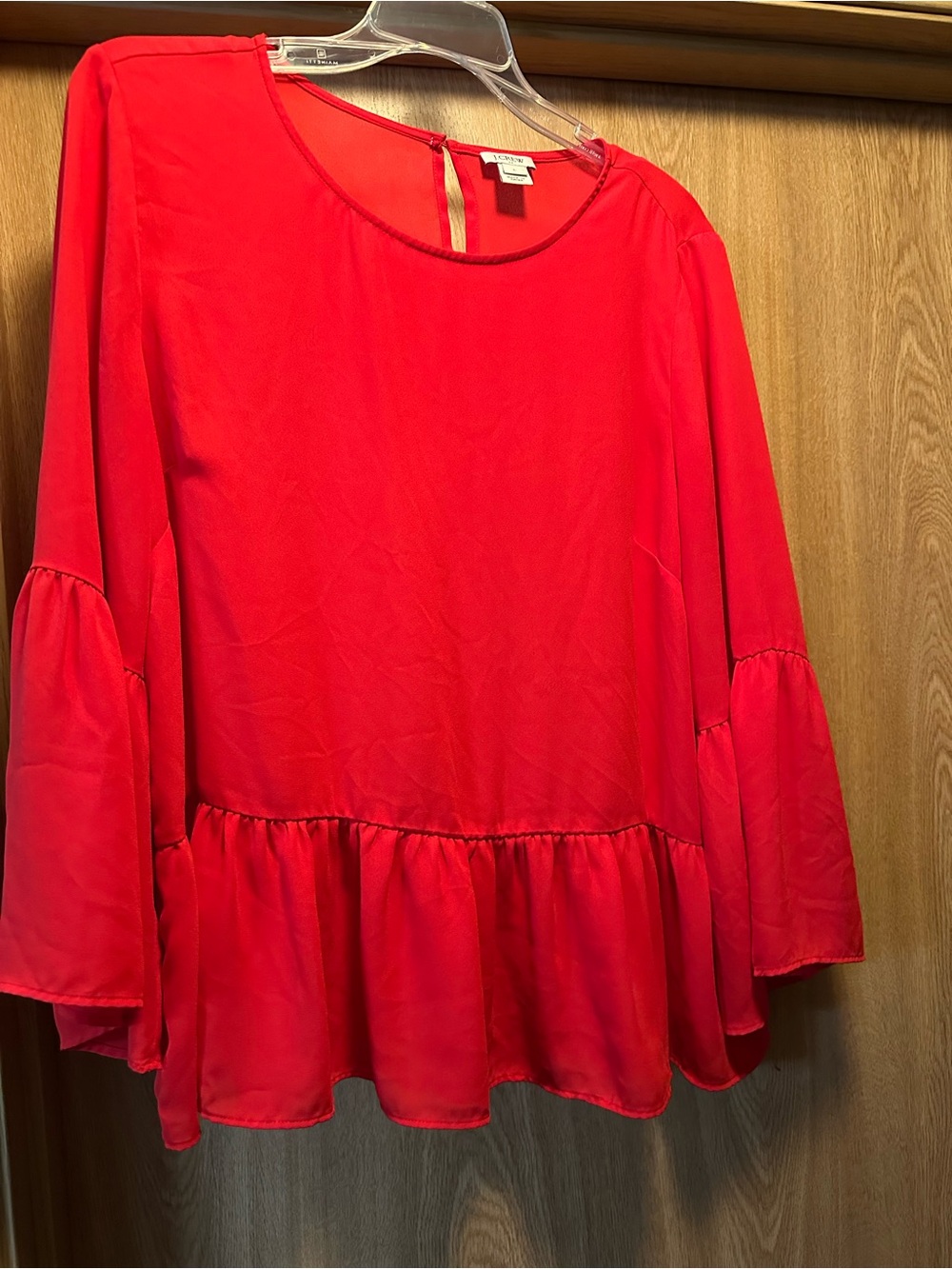J. CREW Women’s Red Peplum Blouse
Size Large